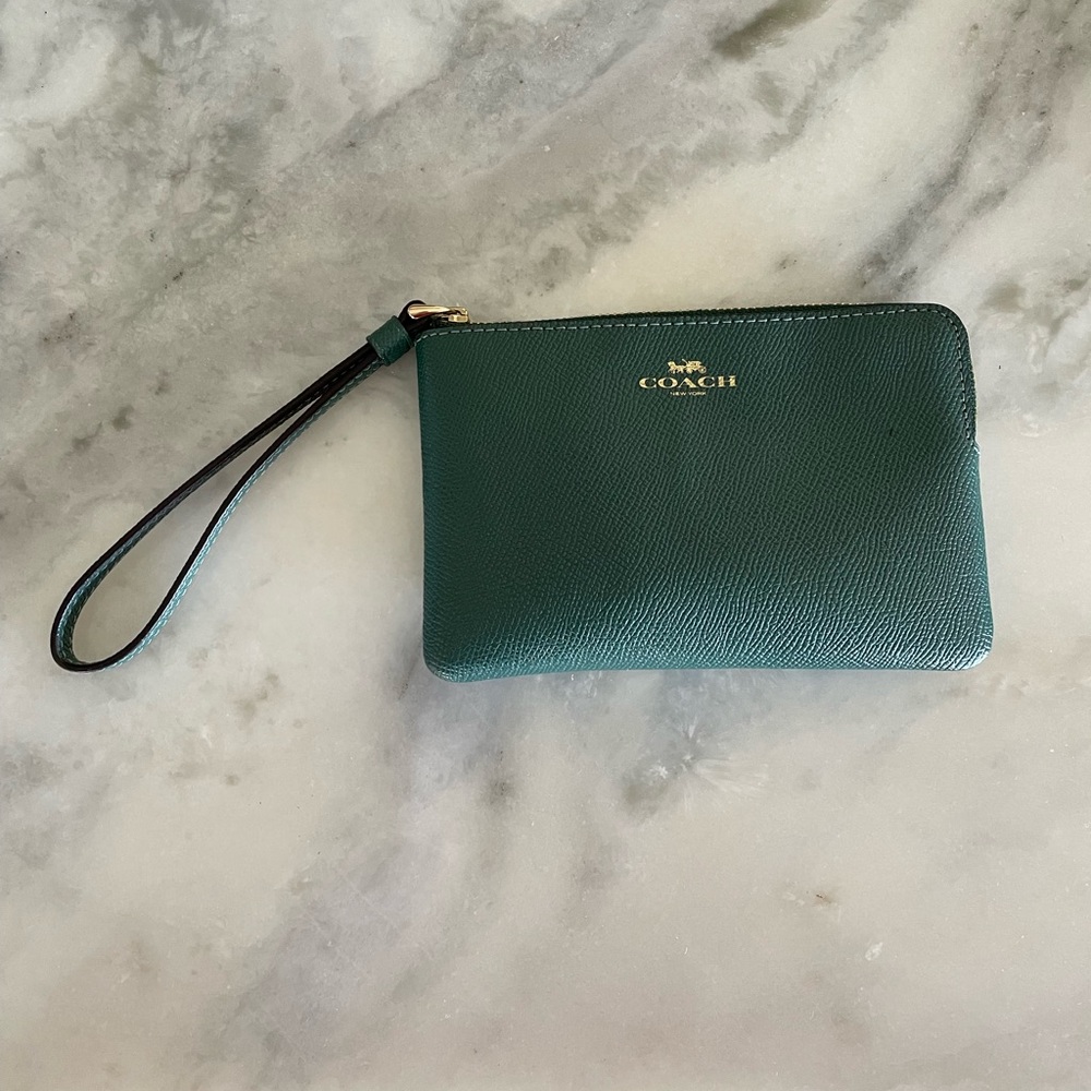 Green Coach Wristlet